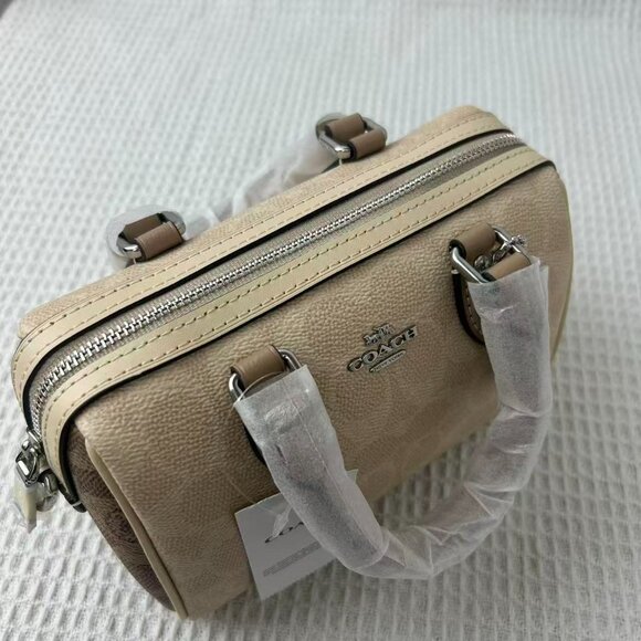 NEW Coach Mini Rowan Crossbody Bag In Blocked Signature Canvas - Picture 8 of 13